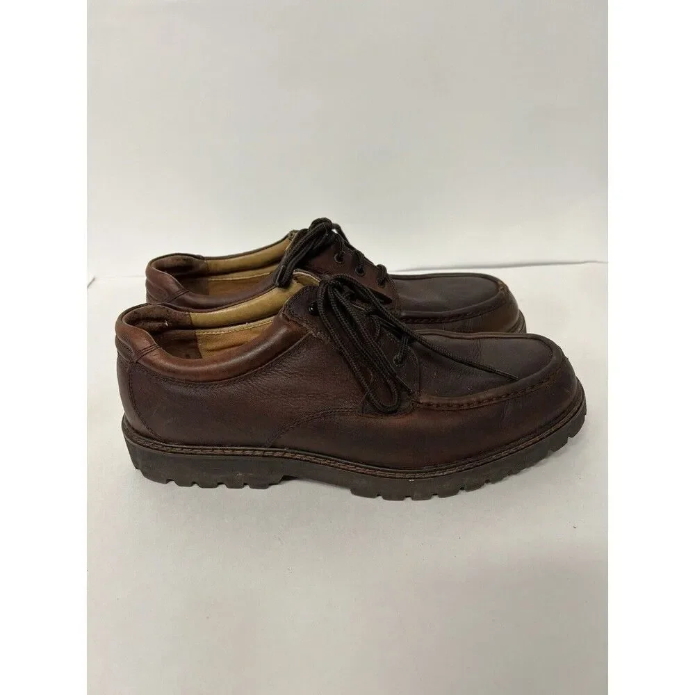 Dockers Brown Leather Oxford Lace Up Shows 13 Oil Resistant Waterproof